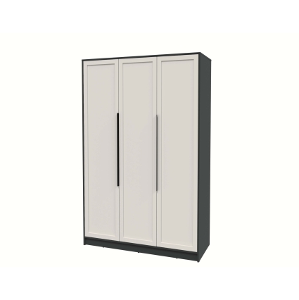 Шкаф распашной Тренд КТ-Ш3 (Антрацит ЛДСП/ Кашемир ЛМДФ) Ш1360 В2128 Г547